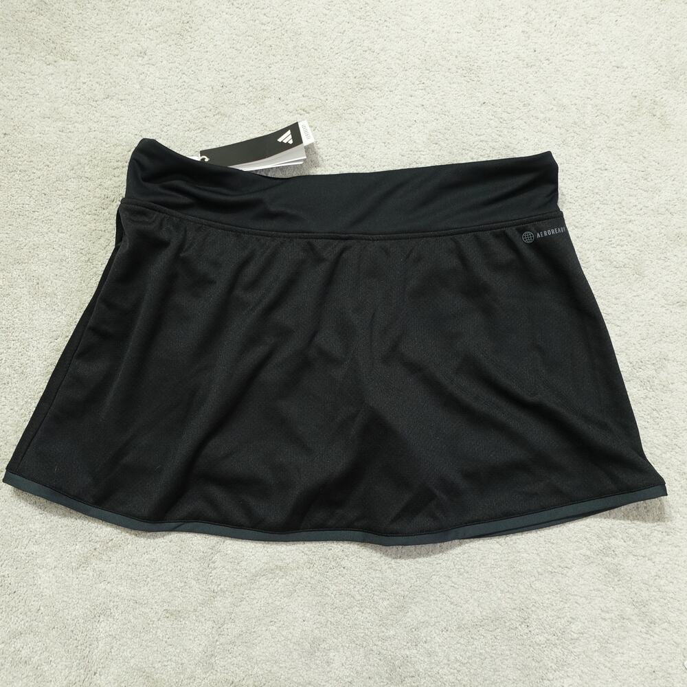 NWT Adidas Womens Club Tennis Skirt Mid-Rise Elastic Waist Stretch Black Size XL - Picture 7 of 9